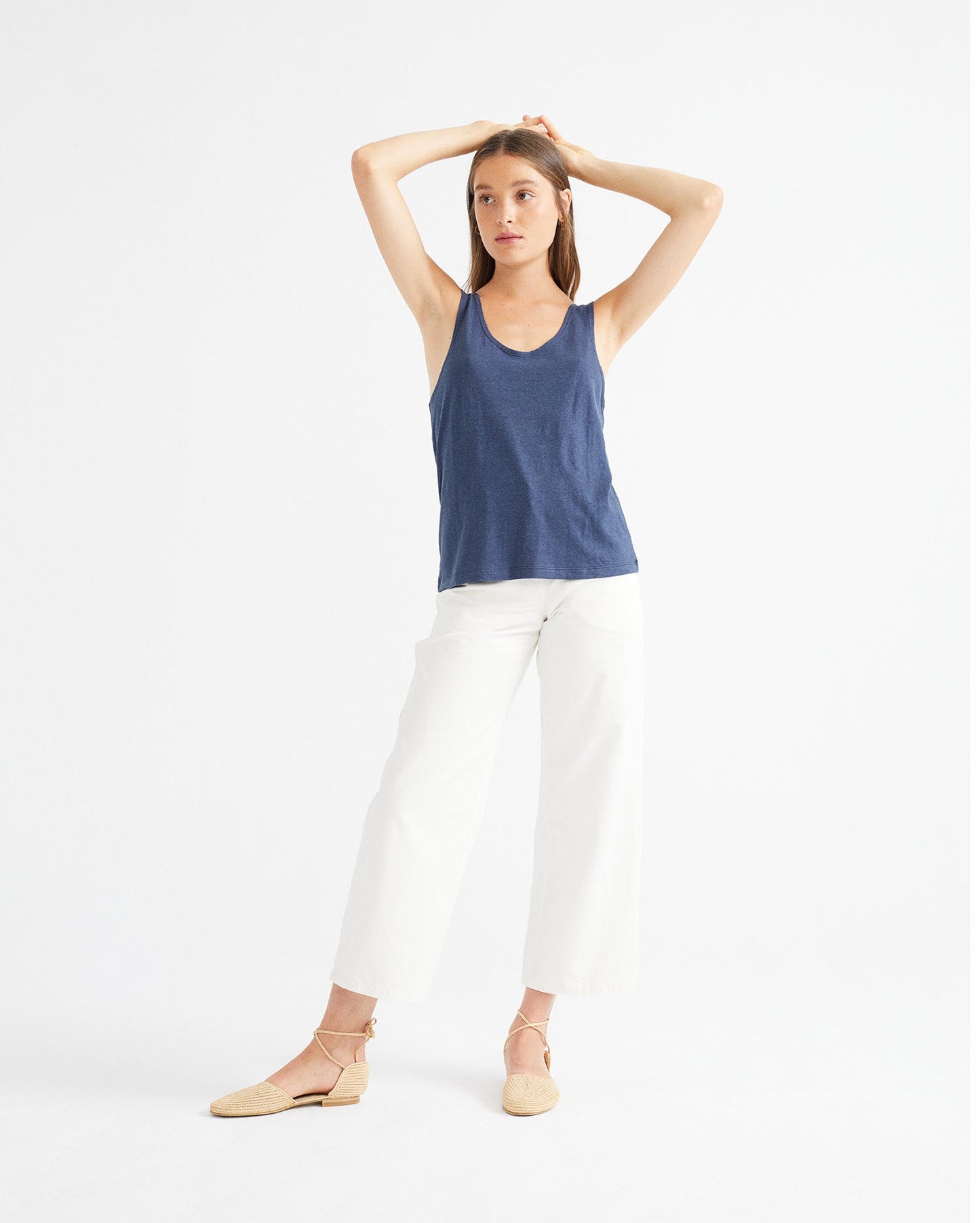 Débardeur bleu marine en chanvre et coton bio - hemp tank top