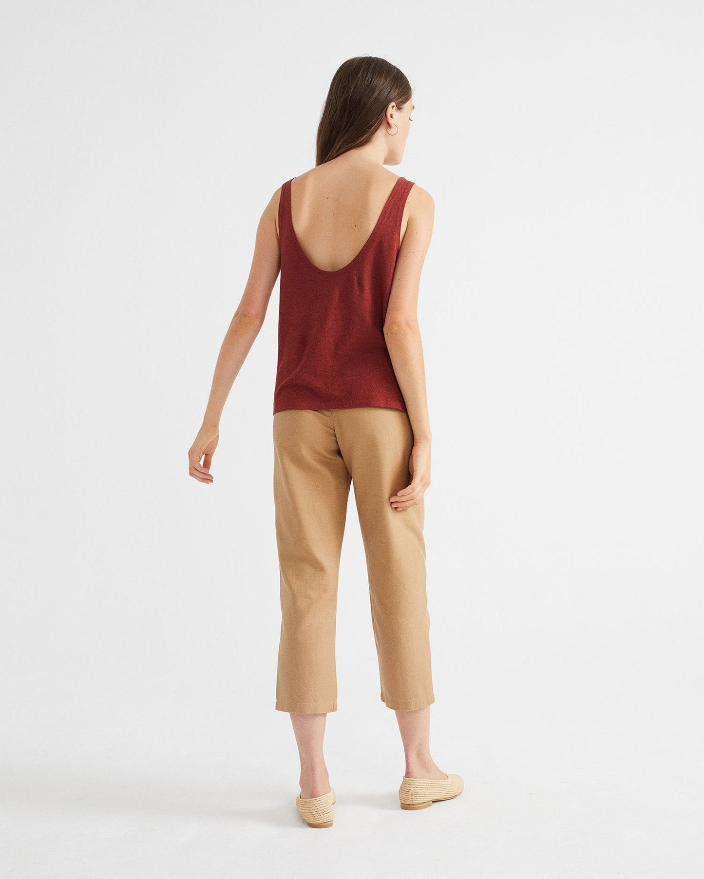 Débardeur rouge en chanvre et coton bio - Hemp tank top