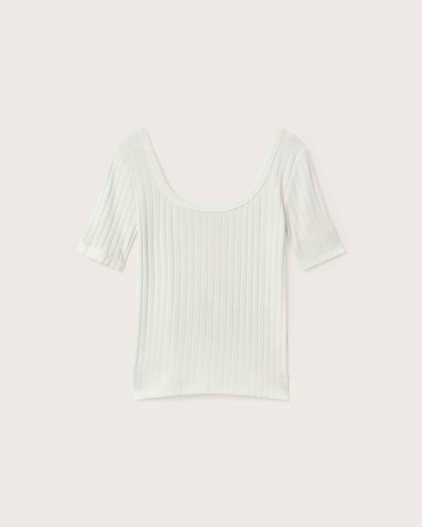 T-shirt col dégagé blanc en ecovero et coton recyclé - trash sunflower top snow white
