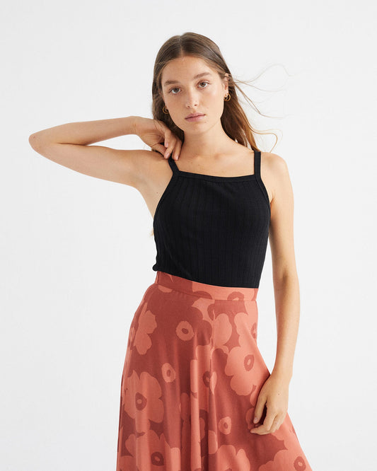 Débardeur noir en tencel et refibra - Trash aster