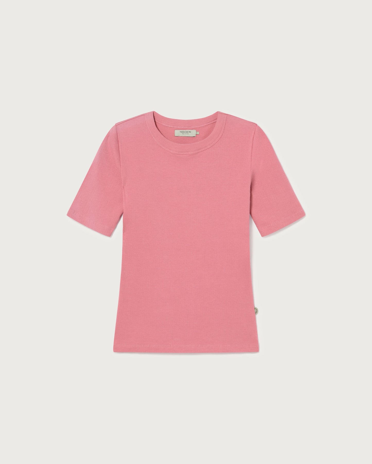T-shirt côtelé rose en coton bio - pink dakota rib top