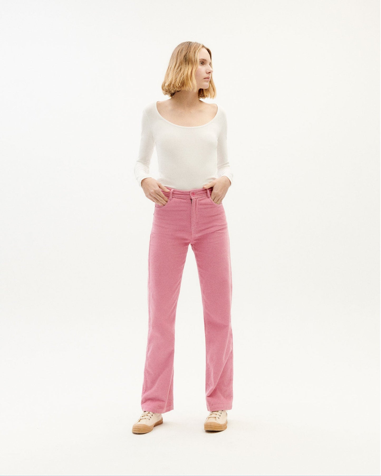 Top manches longues blanc en coton bio - white carla l/s top