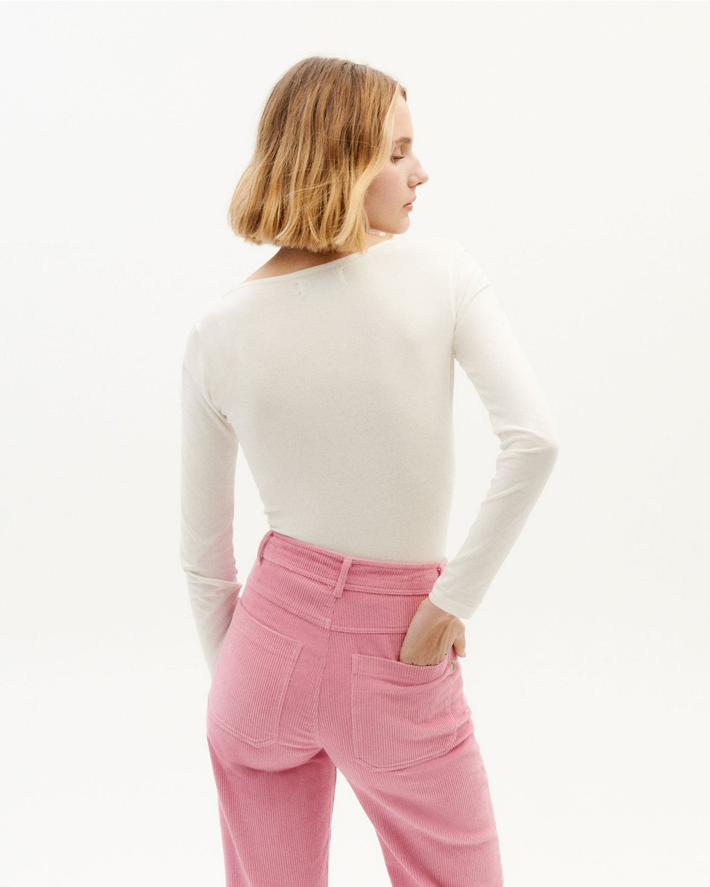 Top manches longues blanc en coton bio - white carla l/s top