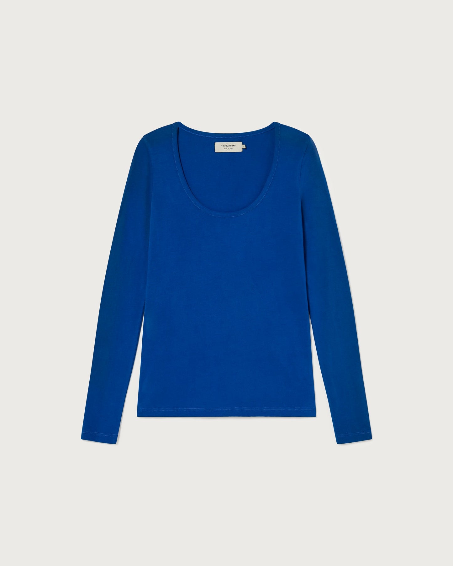 Top manches longues bleu en coton bio - klein blue carla l/s top