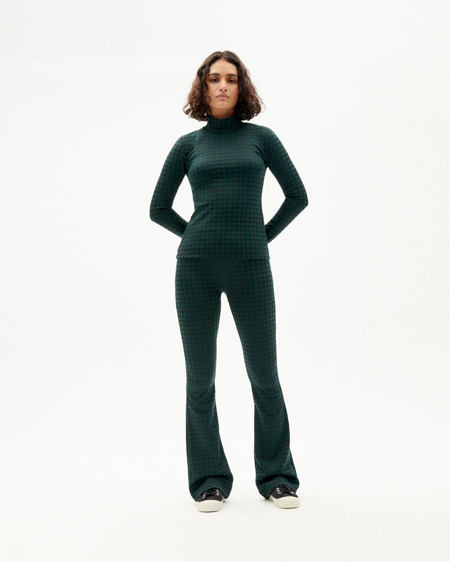 Col roulé bicolore en ecovero et recyclé - jacquard vichy trash ellen