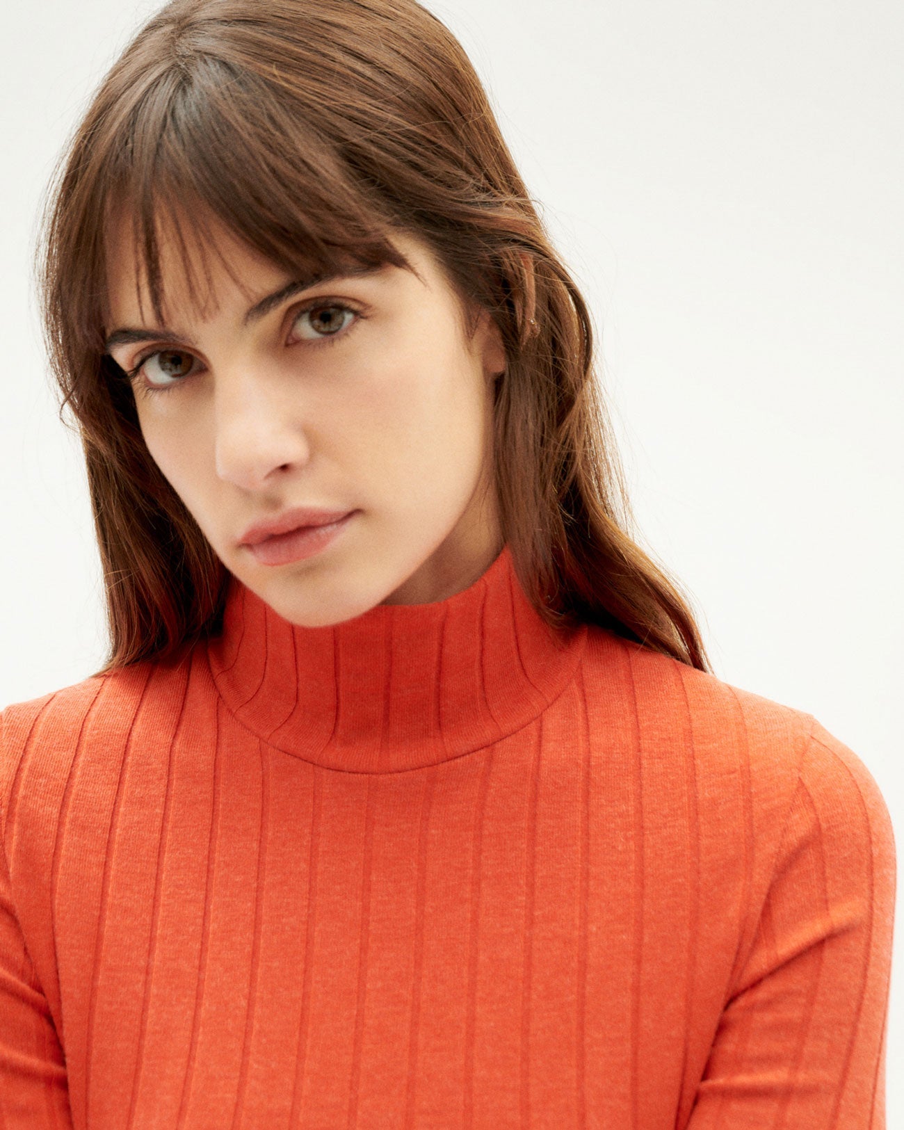 Sous-pull col montant en refibra et coton bio | orange "pumpkin trash ellen"