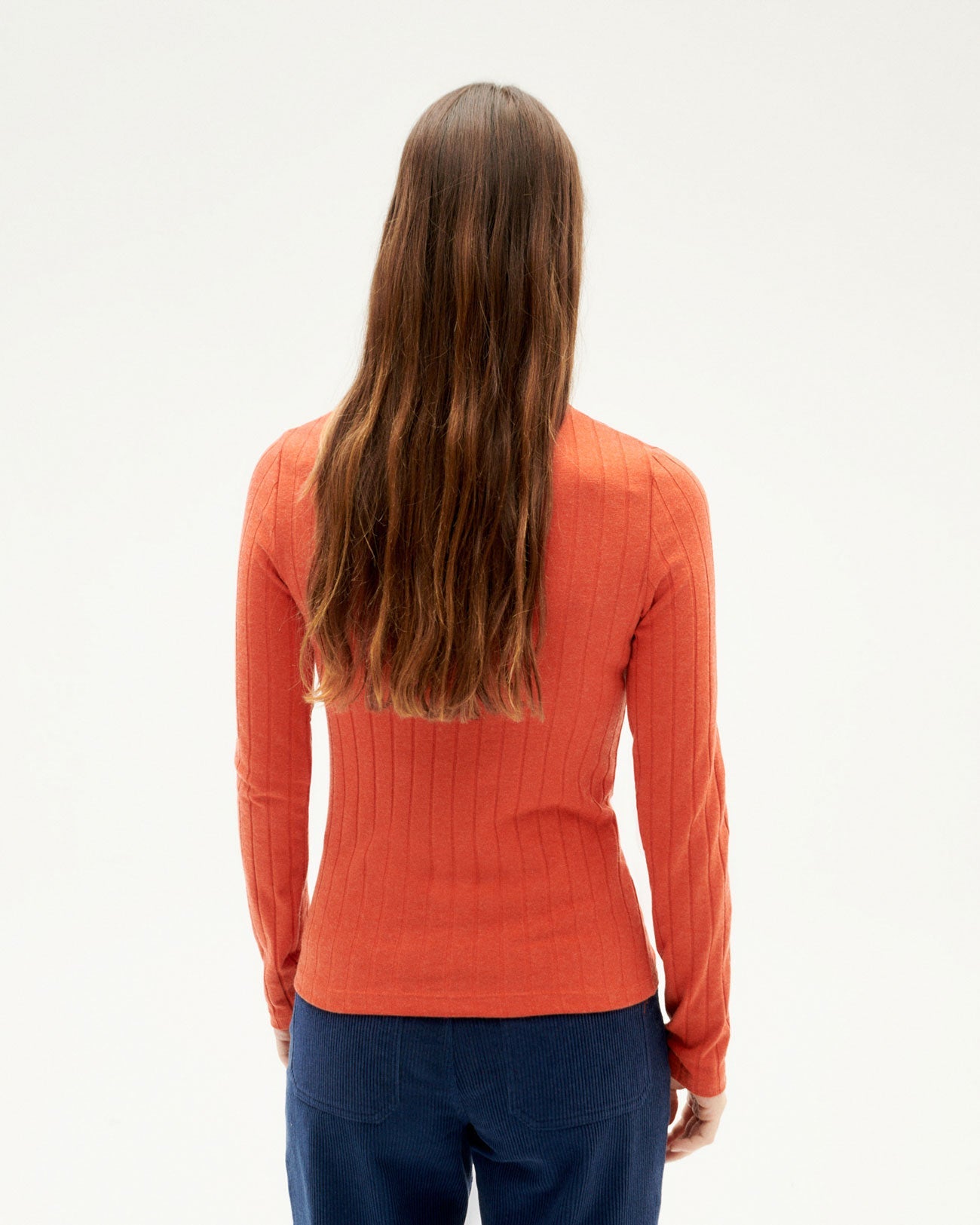 Sous-pull col montant en refibra et coton bio | orange "pumpkin trash ellen"