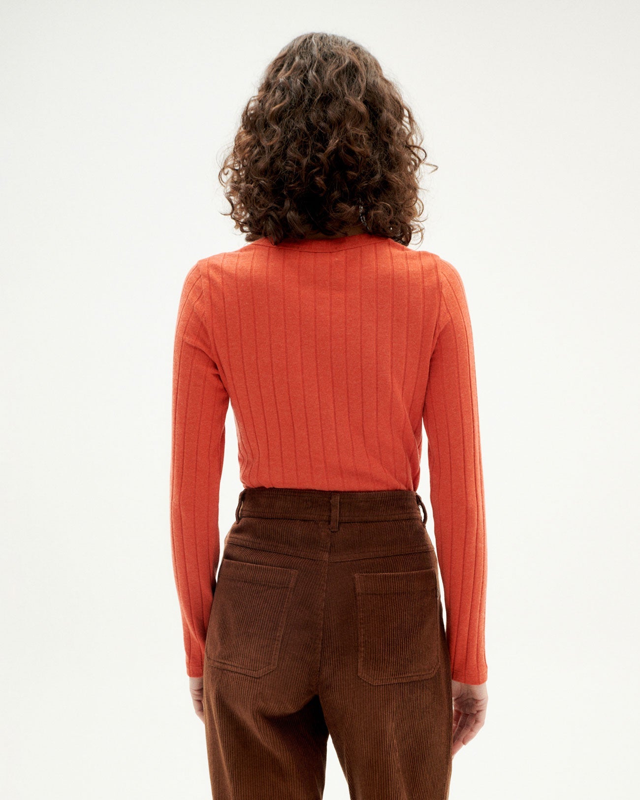 T-shirt manches longues en refibra et coton bio | Orange "pumpkin trash casilda"
