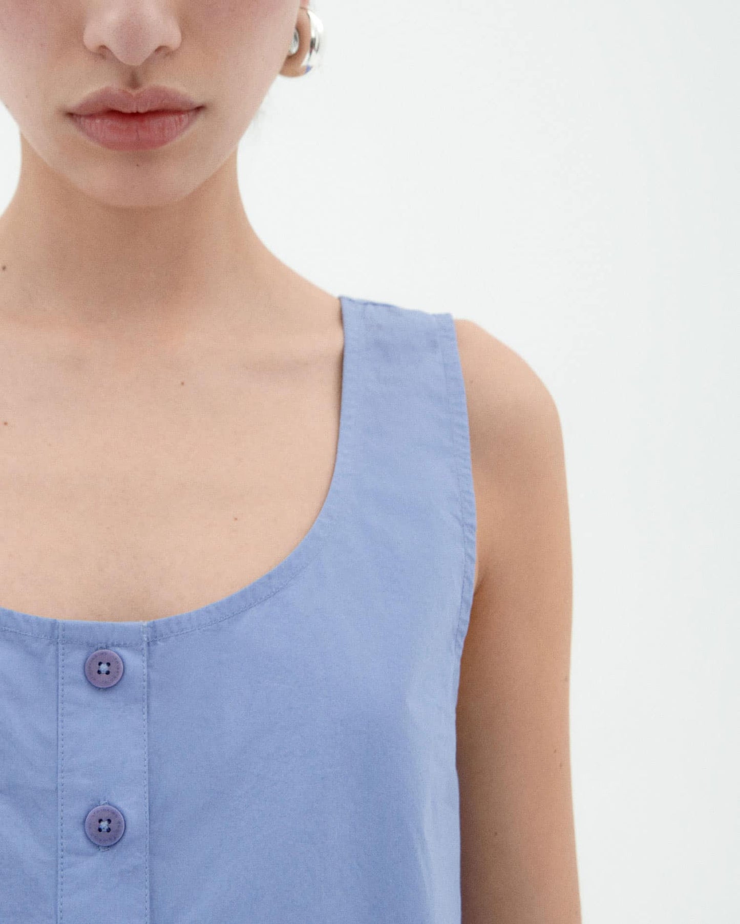 Top en coton bio | bleu "Persian blue justine top - blue"