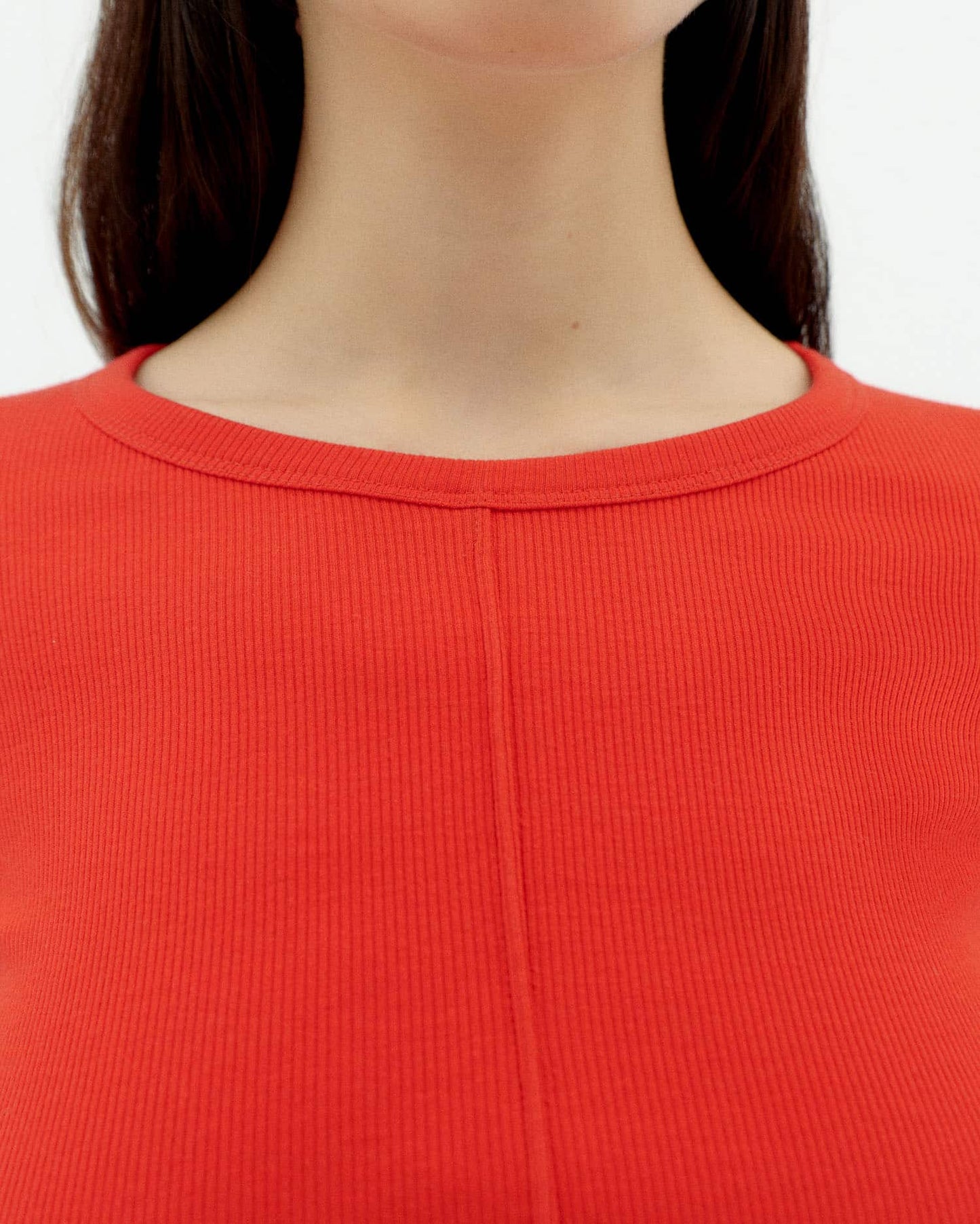 T-shirt manches longues en modal et coton bio | rouge "Fiery red susan top"