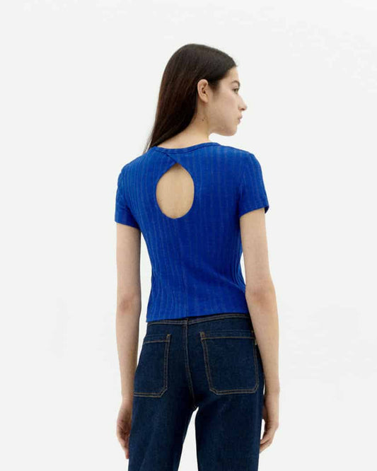 Top en lyocell et coton bio | bleu "Indigo rue top - blue"