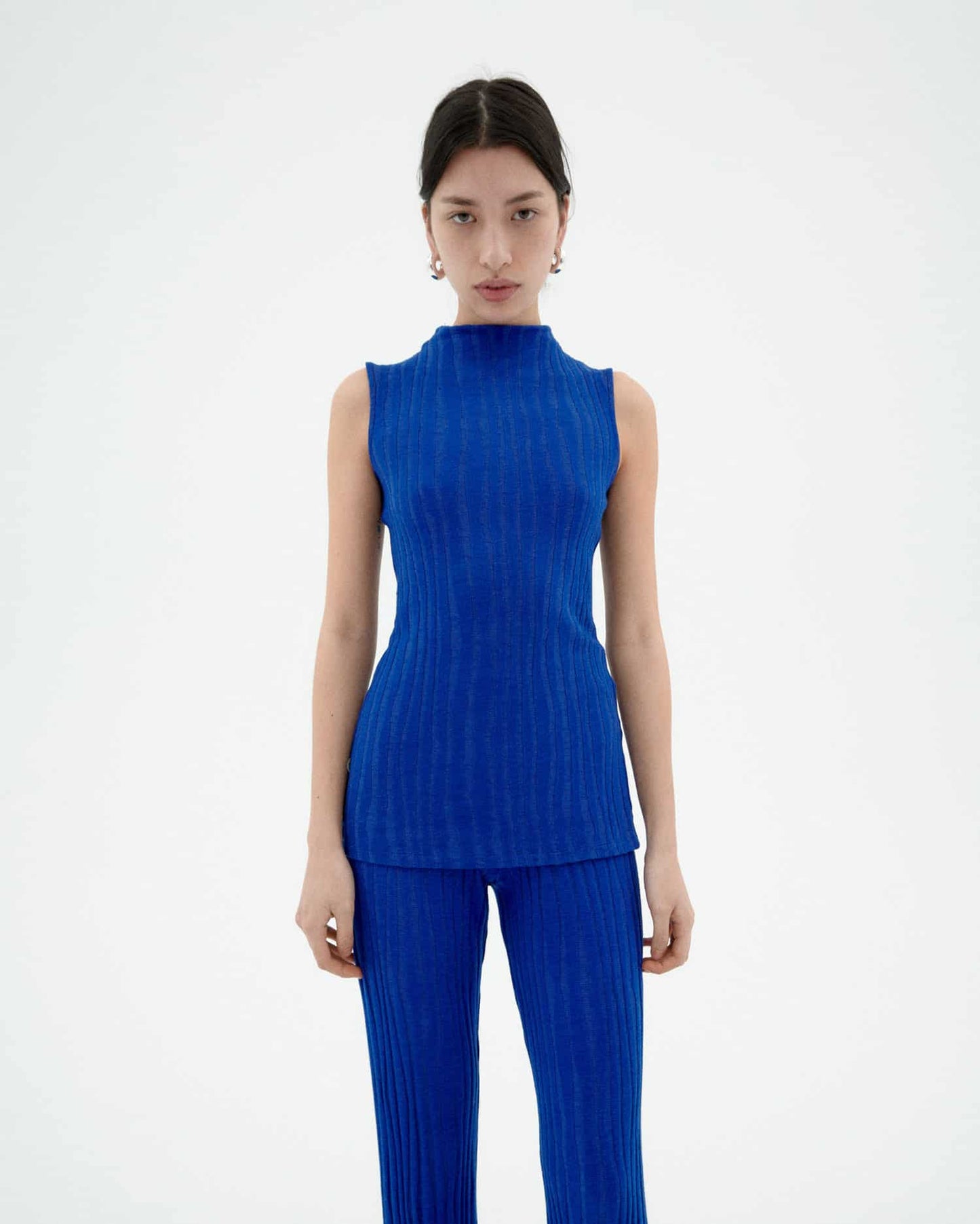 Top en ecovero et coton bio | bleu "Indigo velita top - blue"