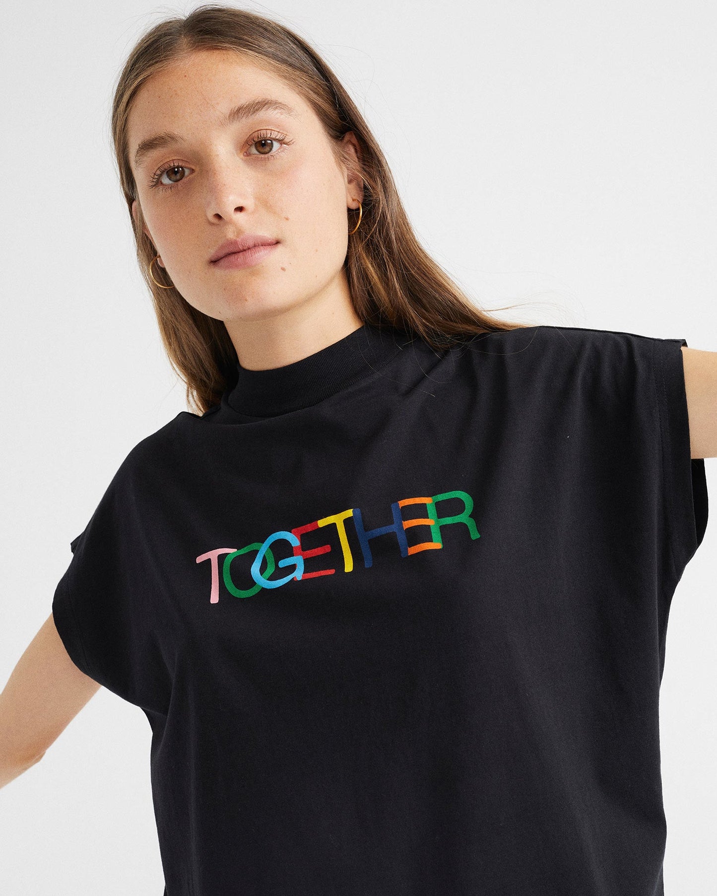 T-shirt imprimé noir en coton bio - Together