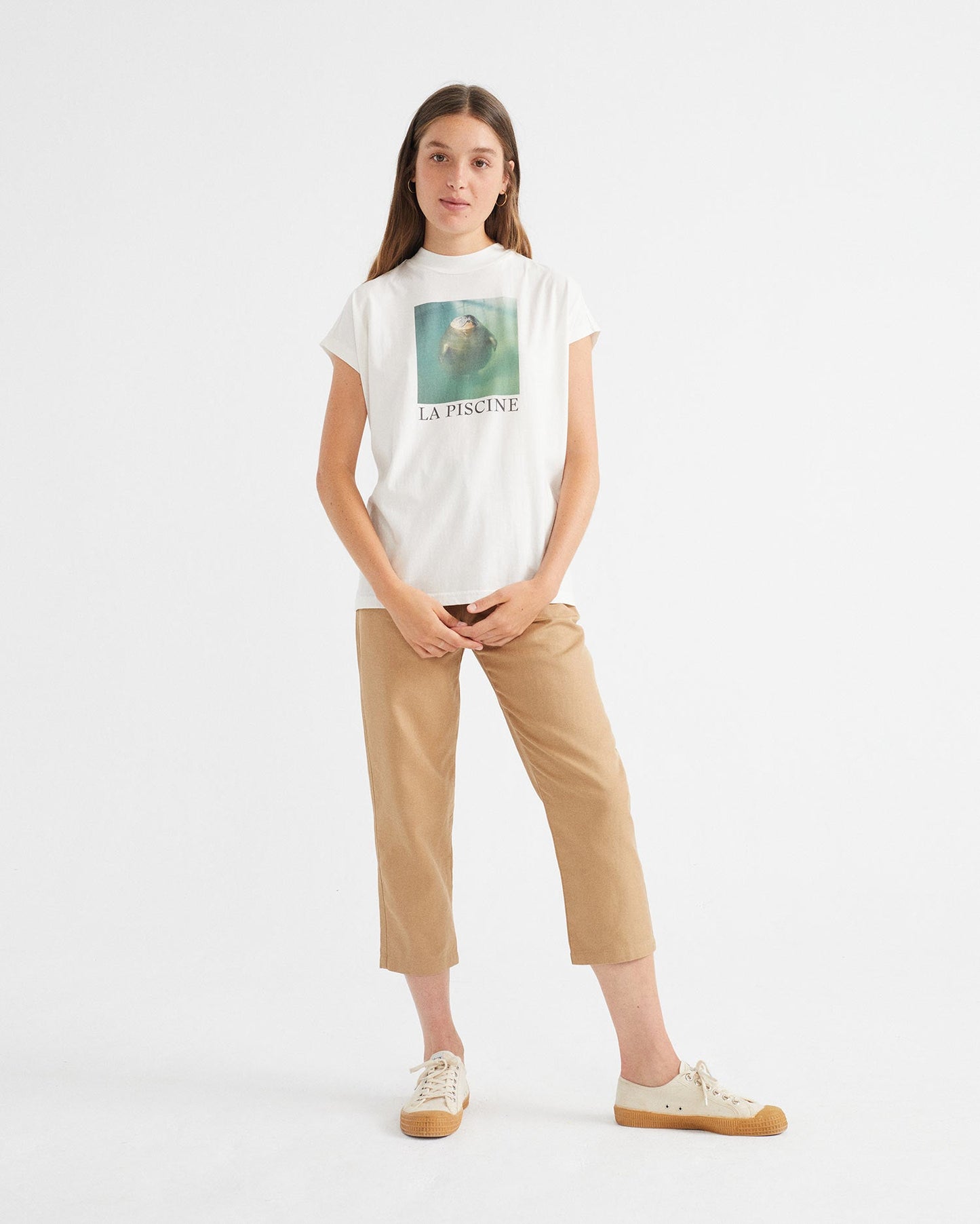 T-shirt blanc avec imprimé en coton bio - ANIMALS