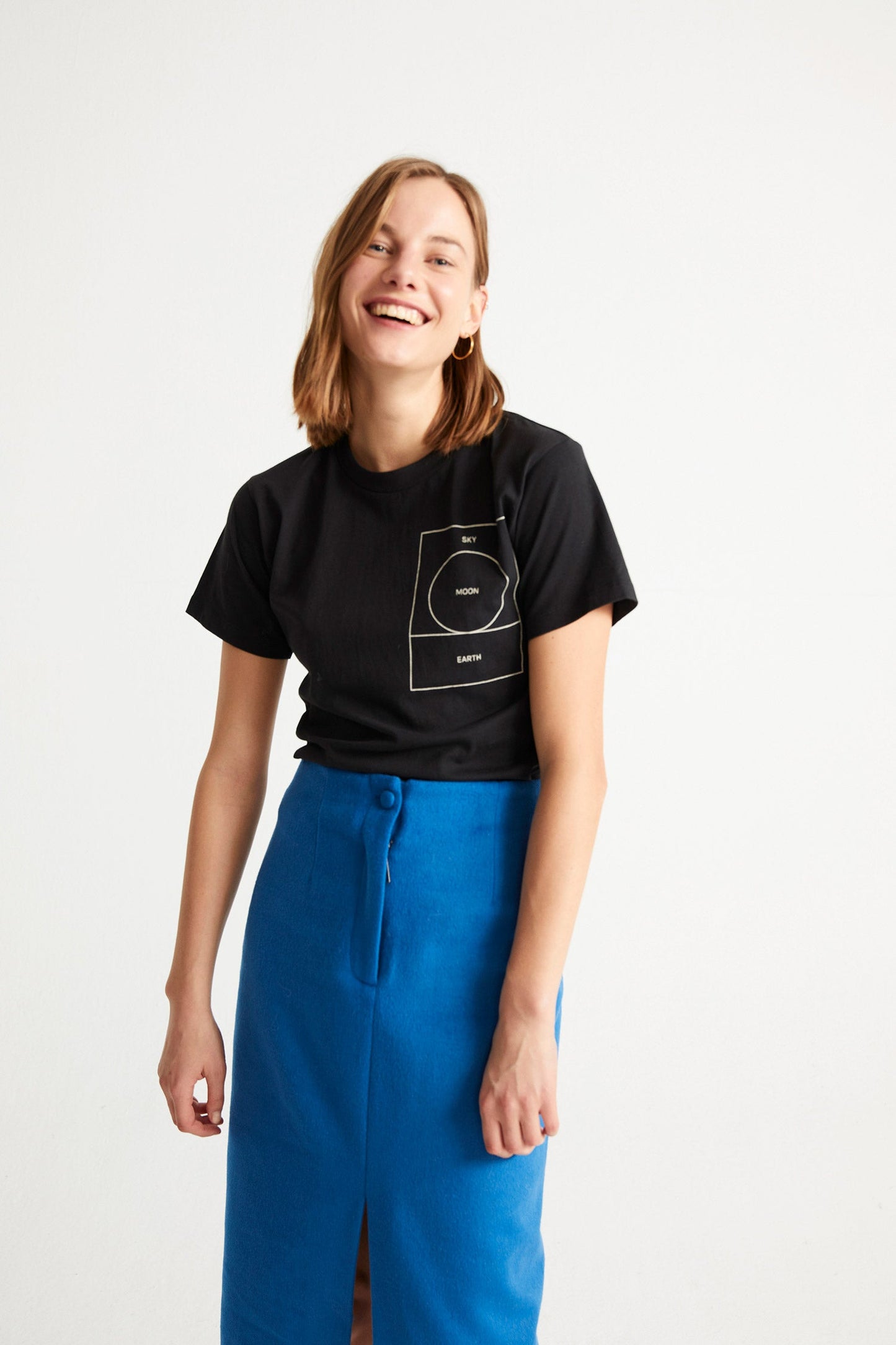 T-shirt noir imprimé en coton bio - Ryan Carl Moon