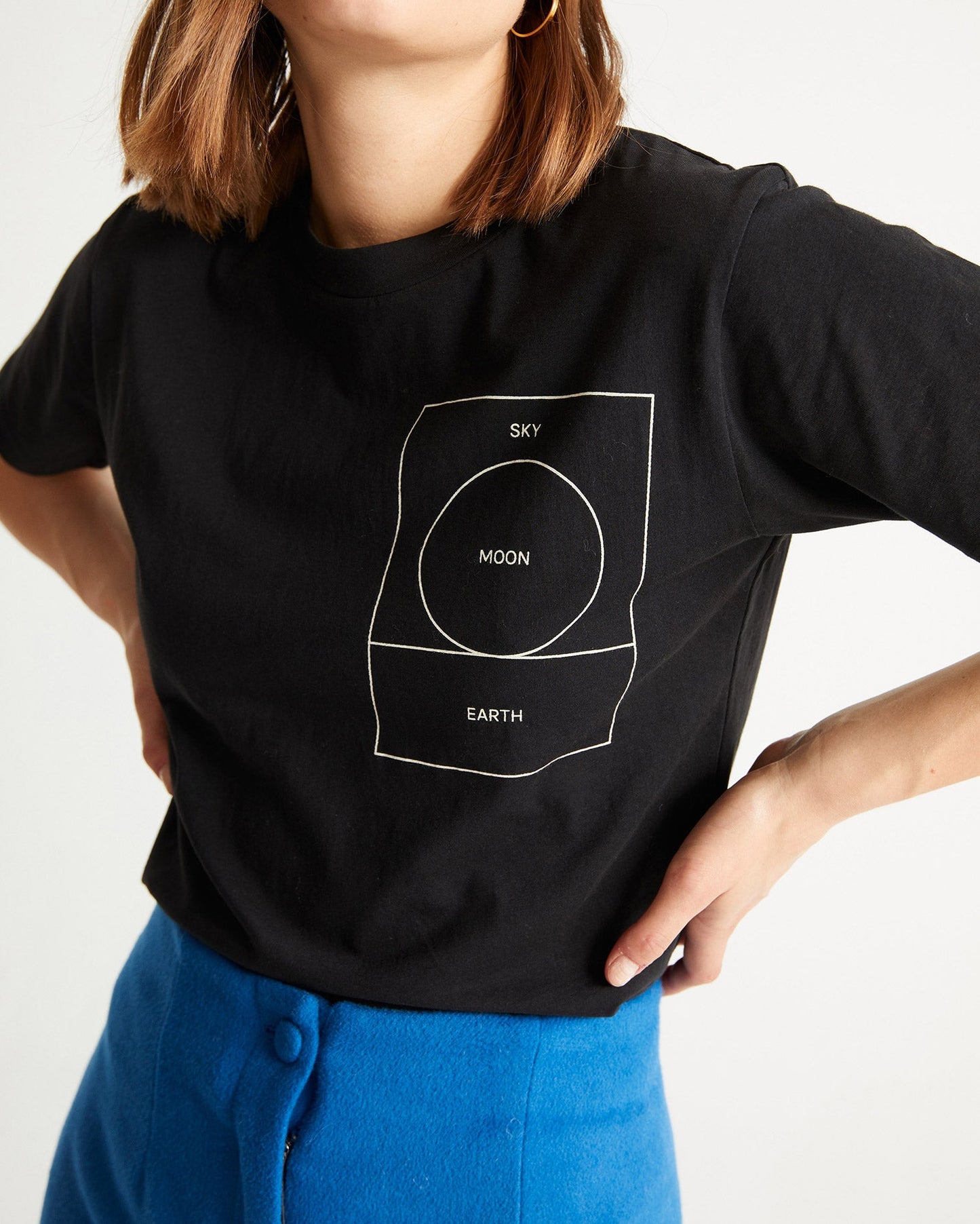 T-shirt noir imprimé en coton bio - Ryan Carl Moon