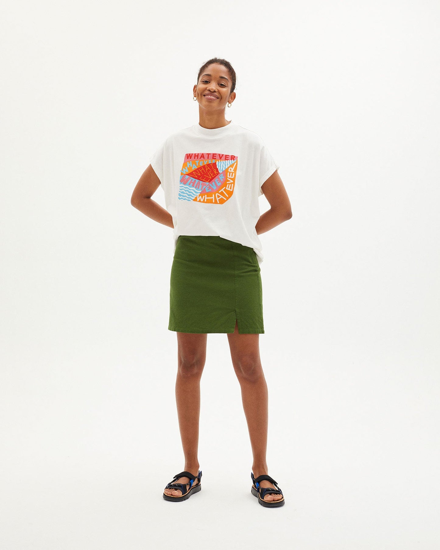 T-shirt imprimé en coton bio - WHATEVER T-SHIRT snow white