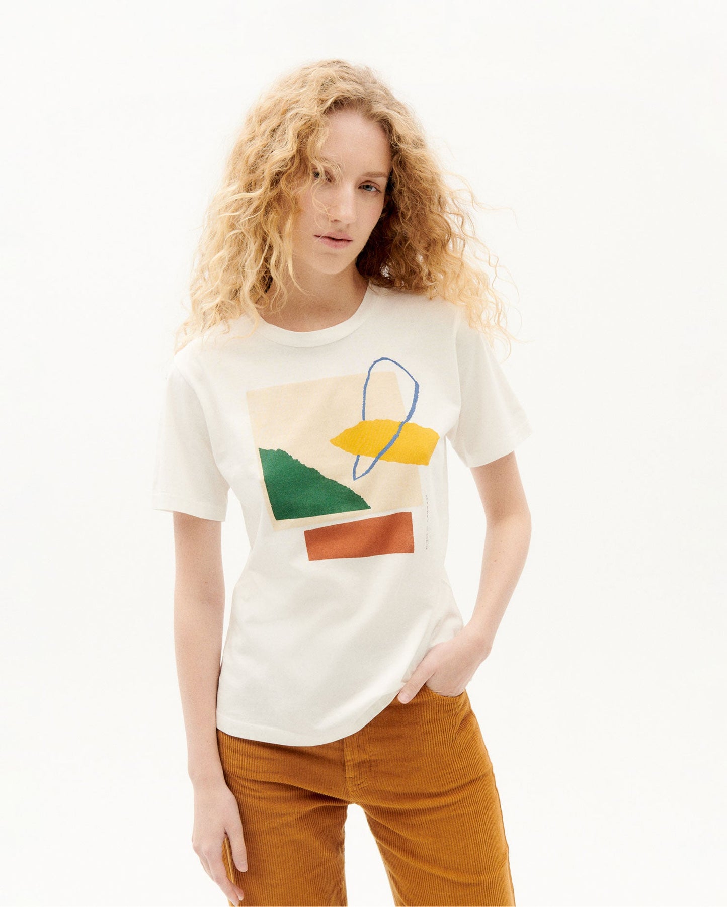 T-shirt blanc imprimé en coton bio - oniric t-shirt snow white