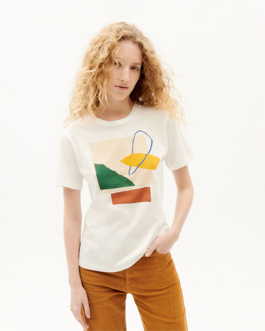 T-shirt blanc imprimé en coton bio - oniric t-shirt snow white