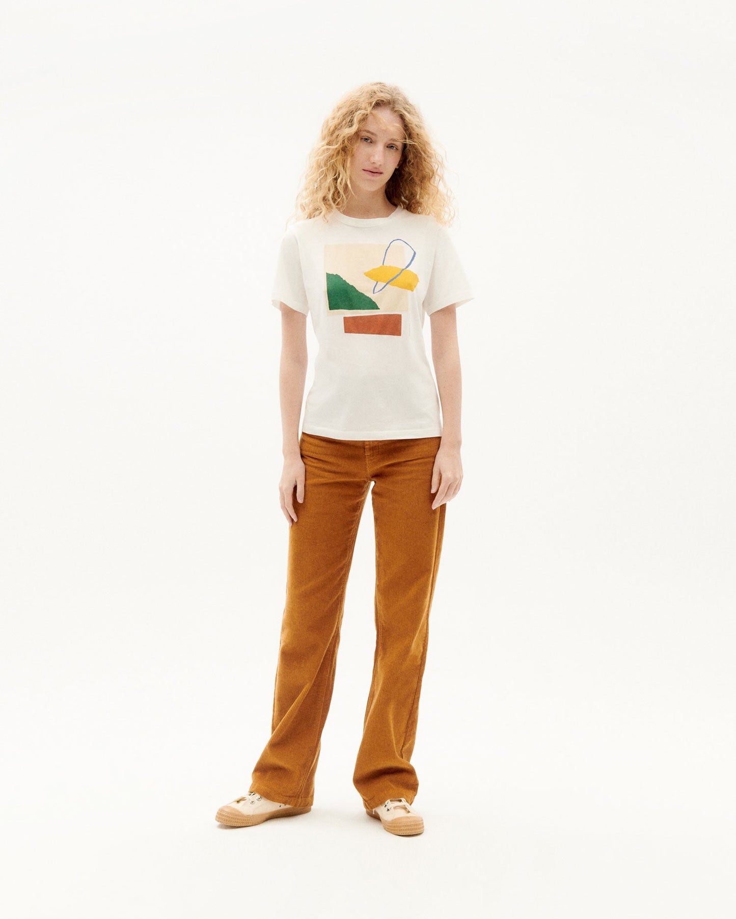 T-shirt blanc imprimé en coton bio - oniric t-shirt snow white
