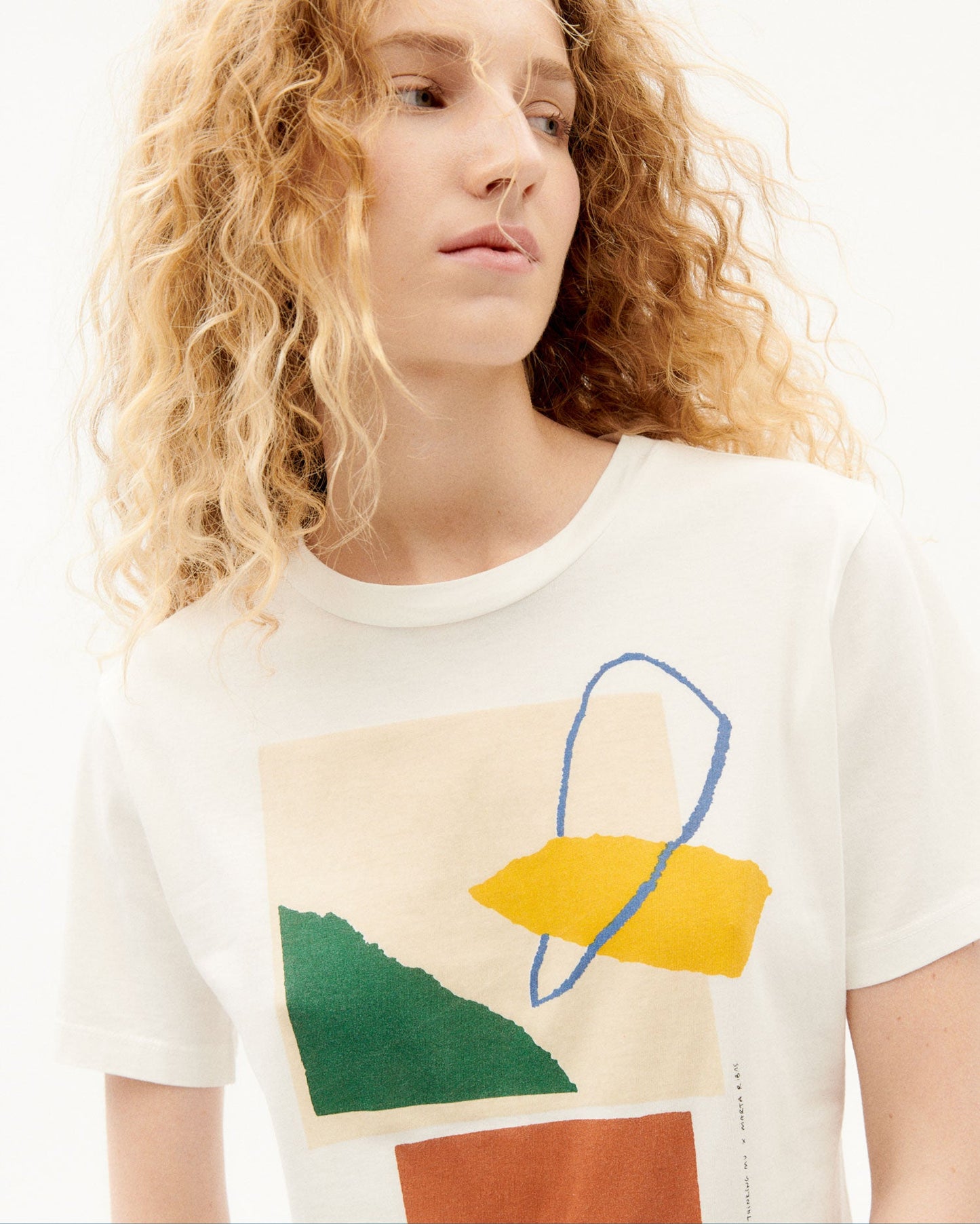 T-shirt blanc imprimé en coton bio - oniric t-shirt snow white