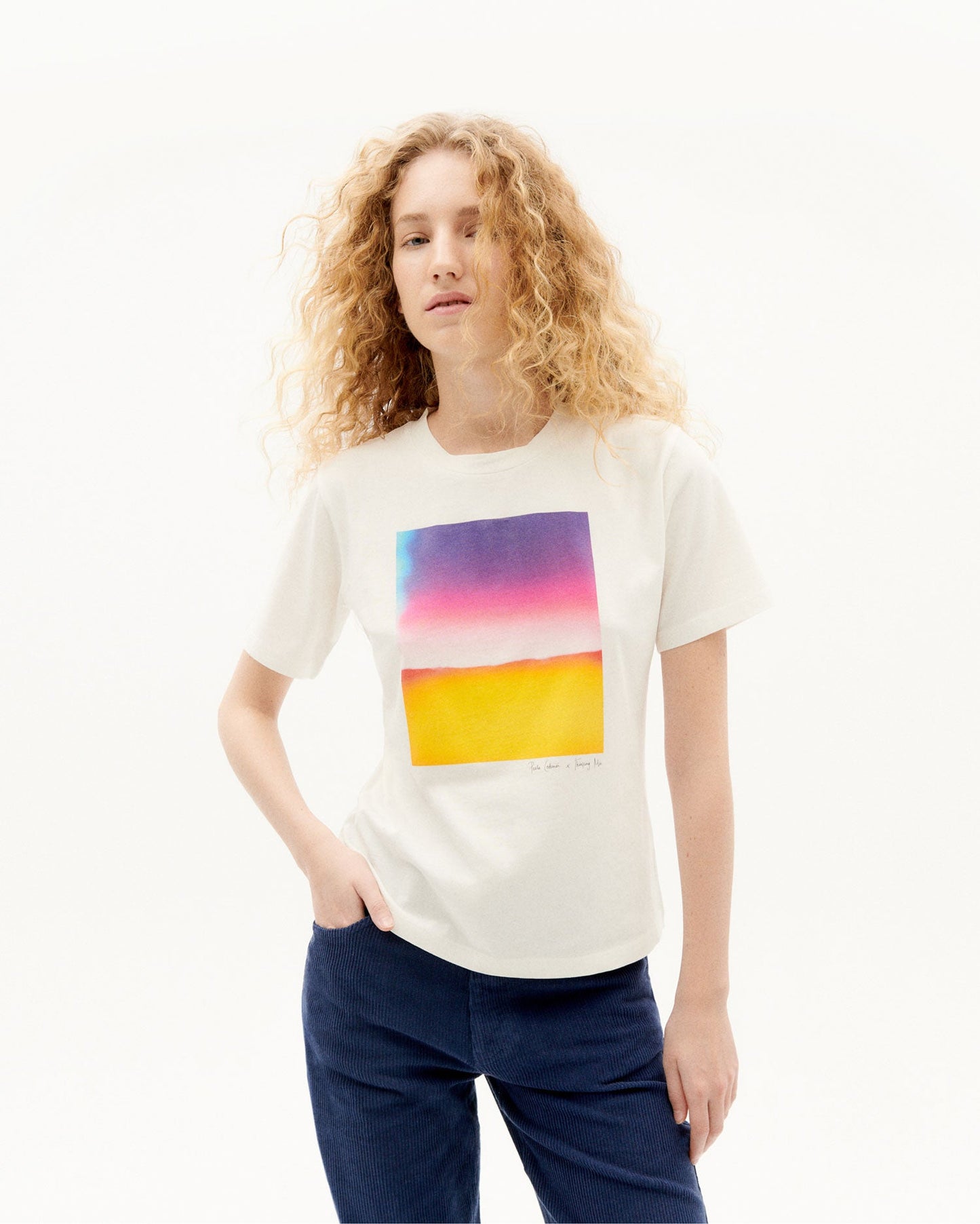T-shirt blanc imprimé en coton bio - light t-shirt snow white
