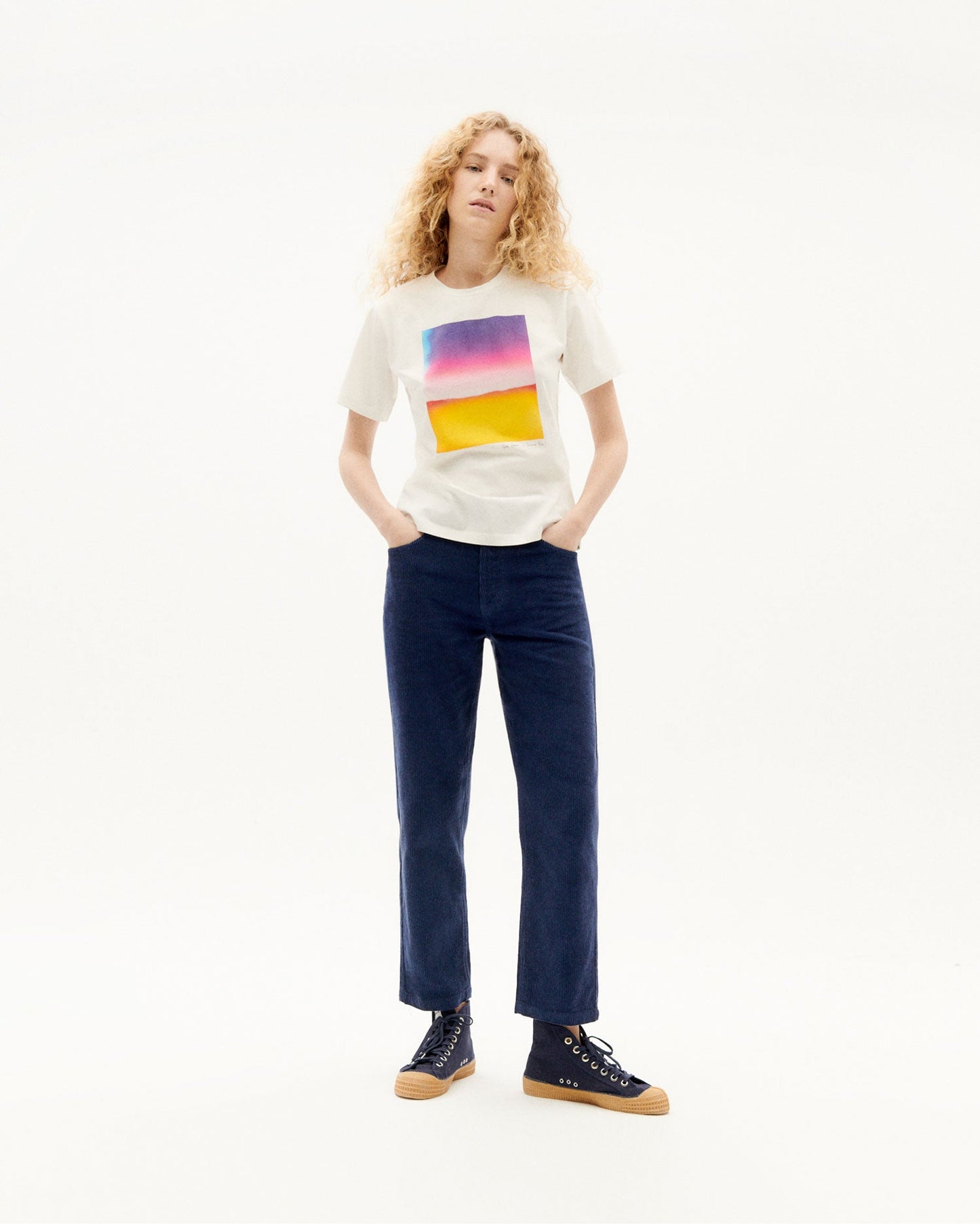 T-shirt blanc imprimé en coton bio - light t-shirt snow white