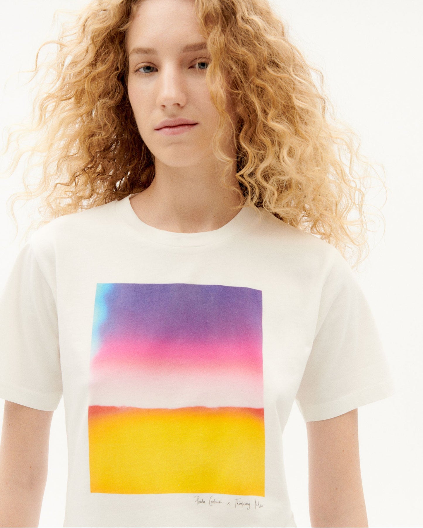 T-shirt blanc imprimé en coton bio - light t-shirt snow white