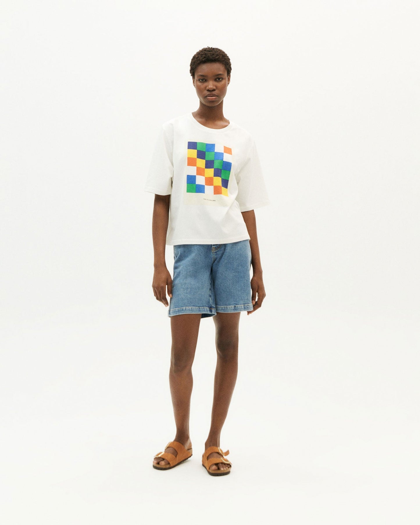 T-shirt blanc imprimé multicolore en coton bio - yes to color t-shirt snow white