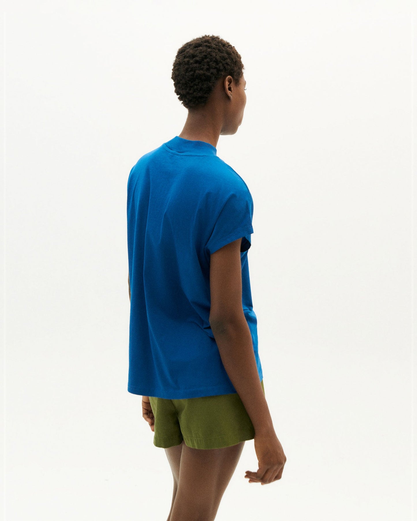 T-shirt brodé en coton bio | Bleu "here comes the sun klein t-shirt"