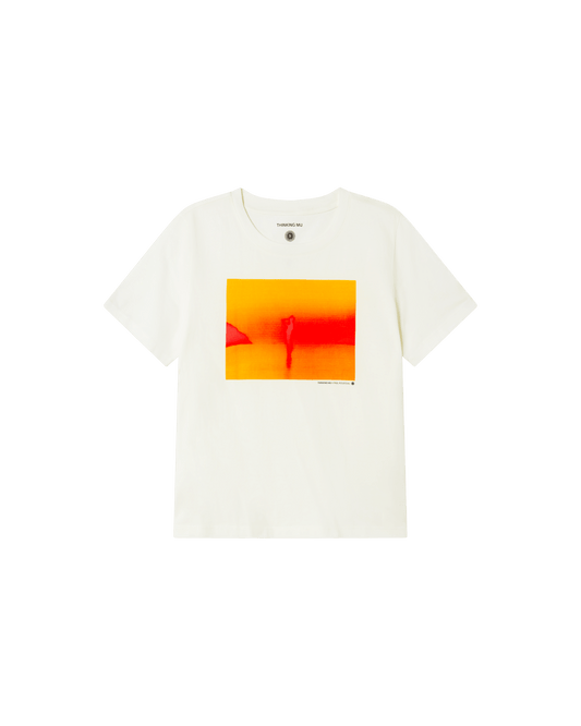 T-shirt imprimé en coton bio | Blanc à motifs "rousteau ida t-shirt snow white"