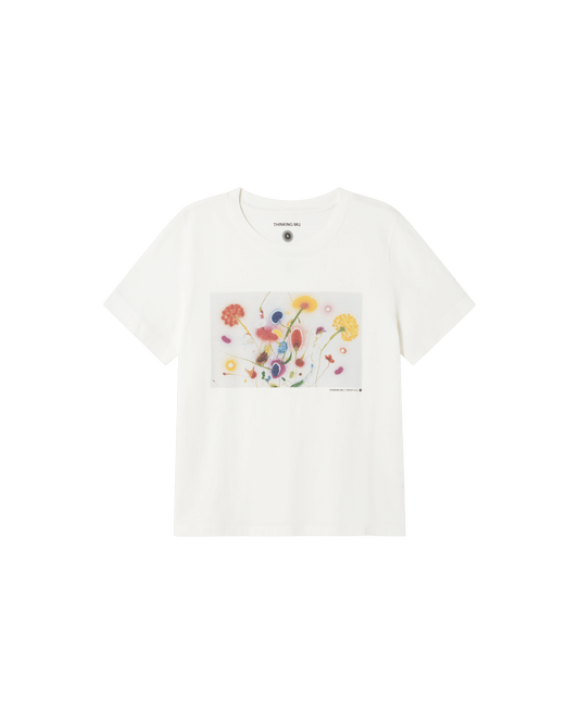 T-shirt imprimé en coton bio | Blanc à motifs "feuz day ida t-shirt snow white"