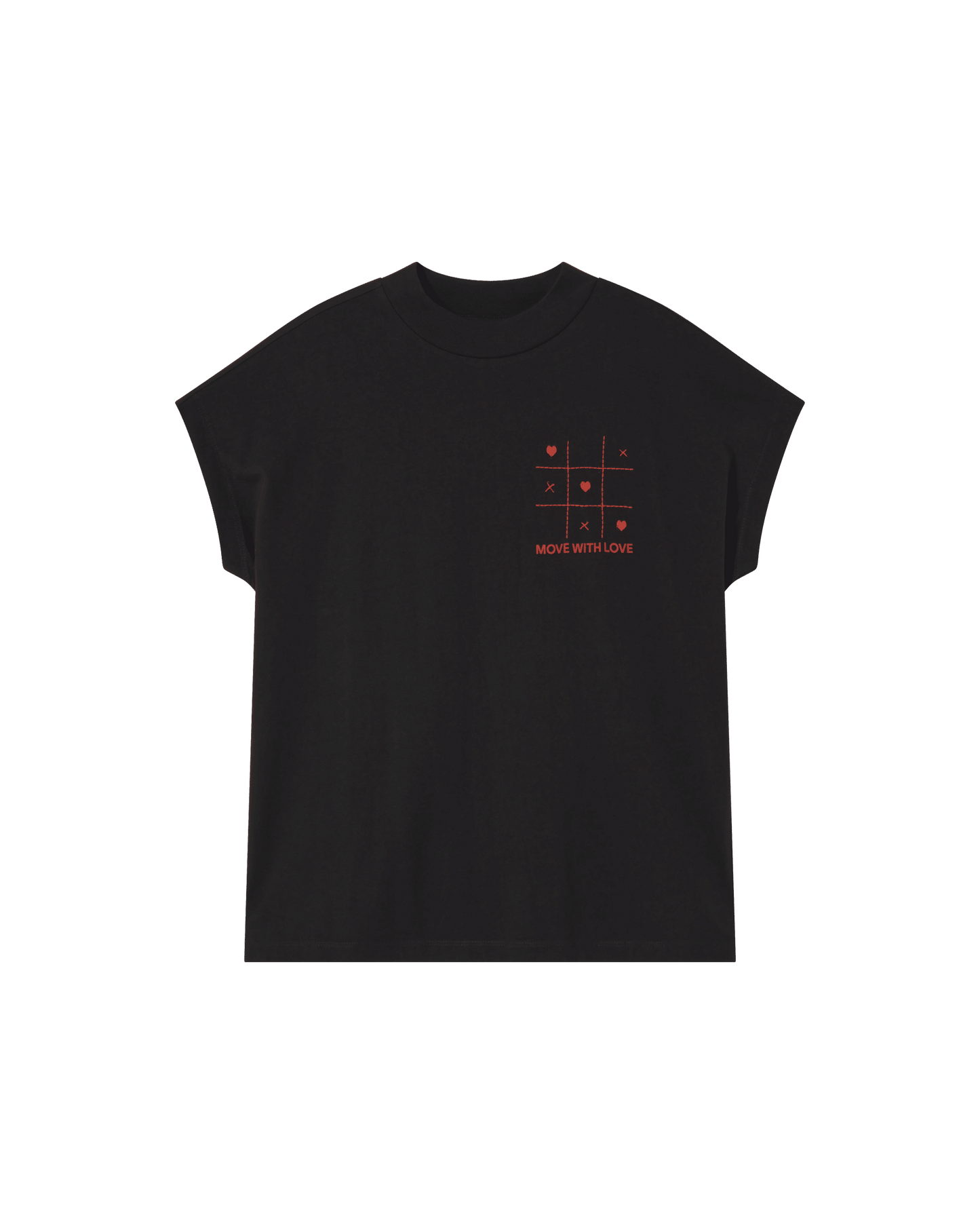 T-shirt brodé en coton bio | Noir "move love volta t-shirt black"