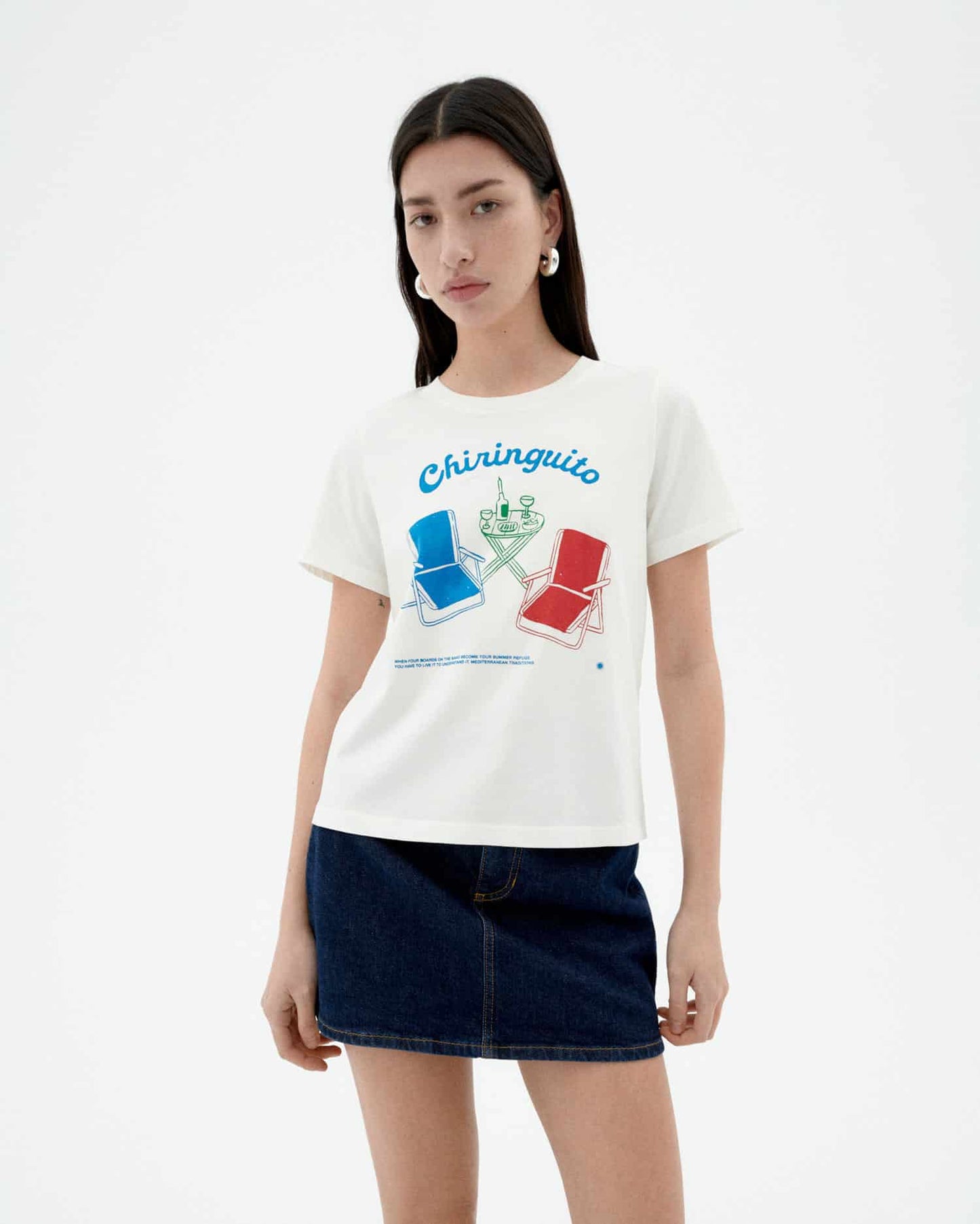 T-shirt en coton biologique | blanc "chiringuito ida tee - white"