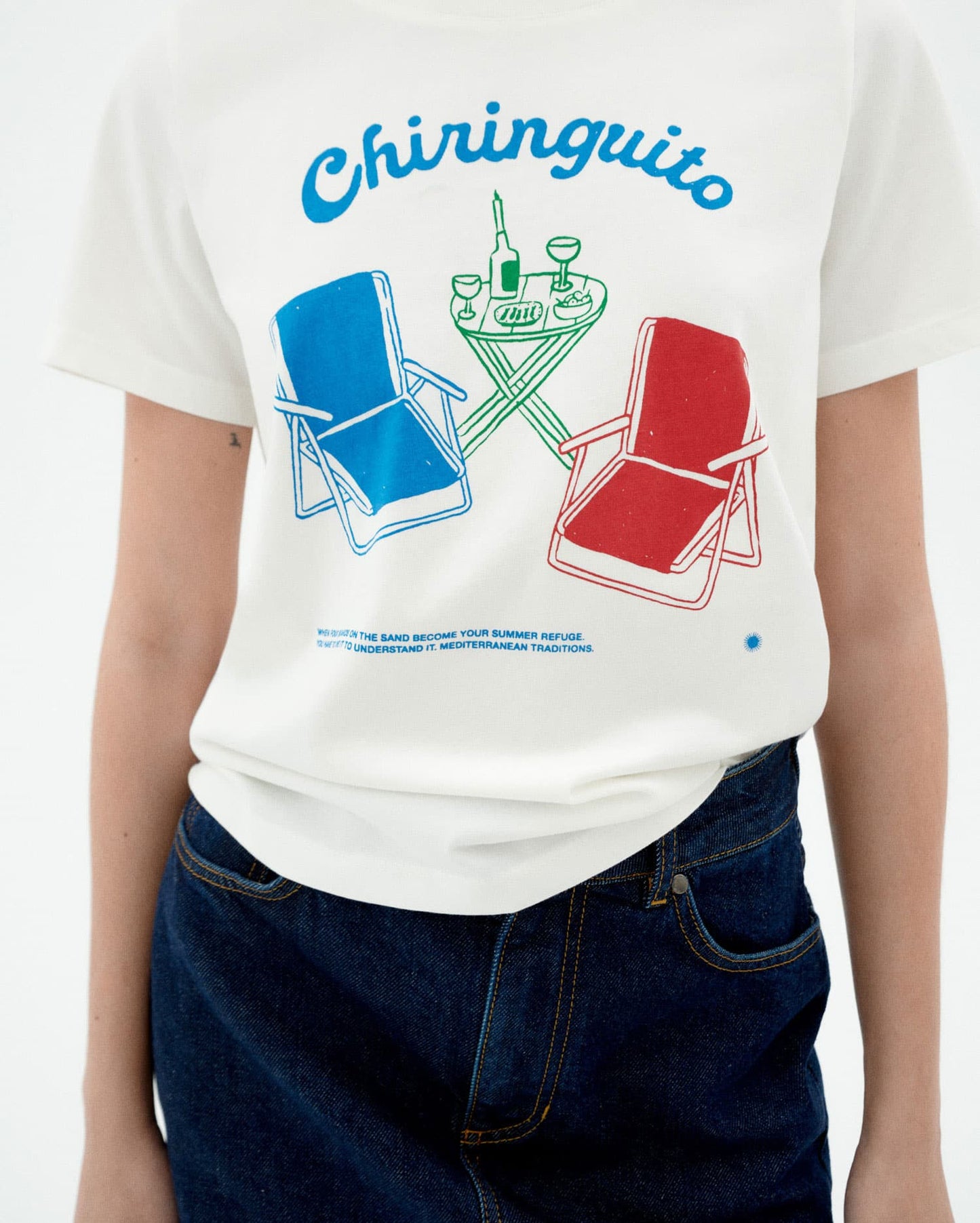 T-shirt en coton biologique | blanc "chiringuito ida tee - white"