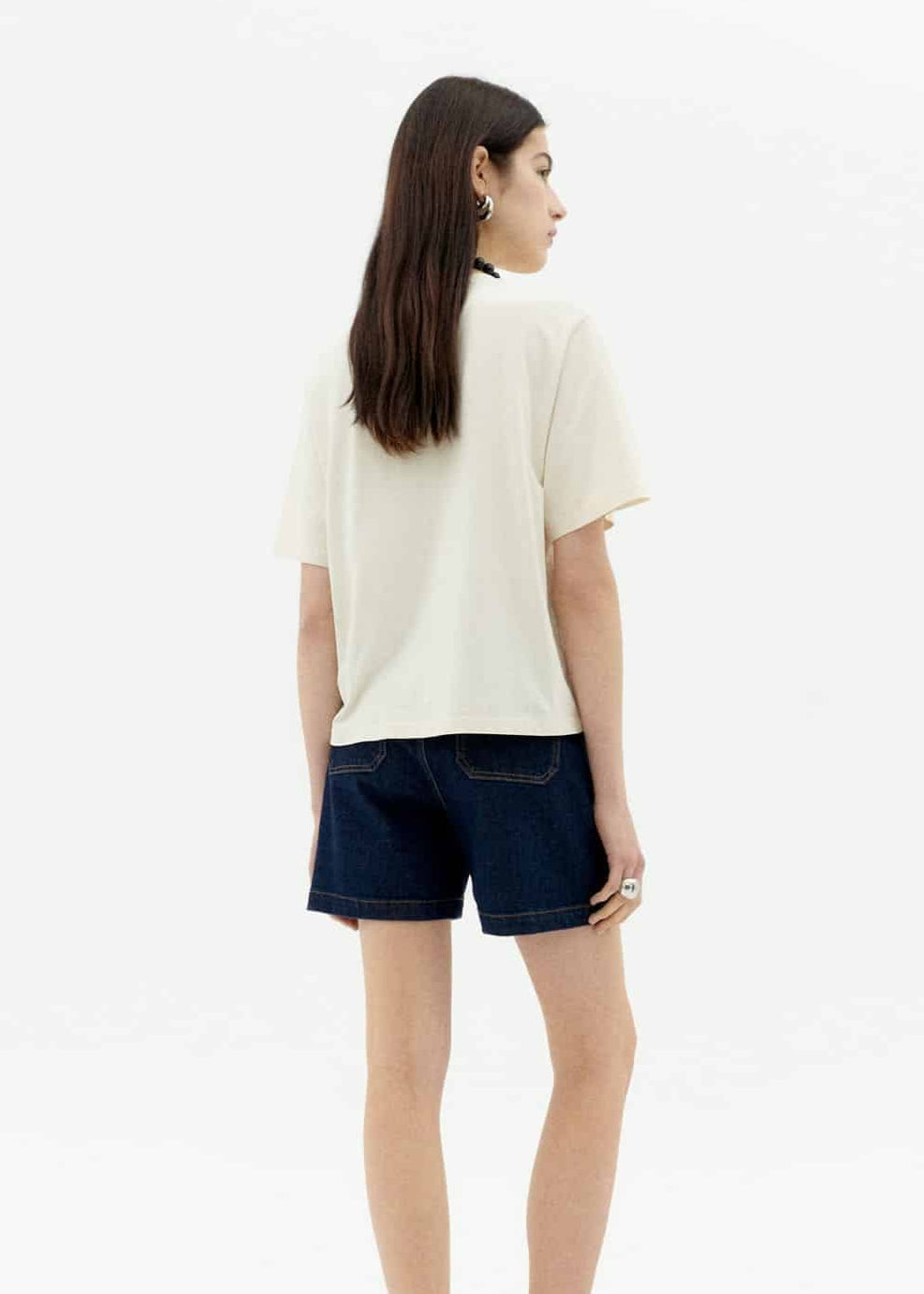 T-shirt en coton bio | blanc "solsol white lucia tee - white"