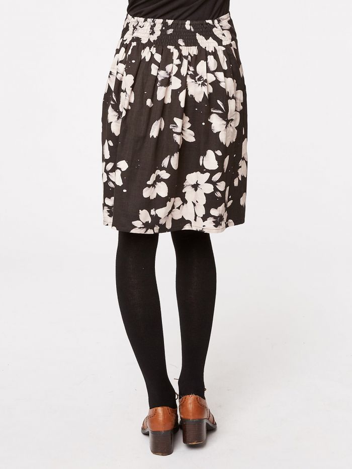 Jupe à fleurs blanches en tencel