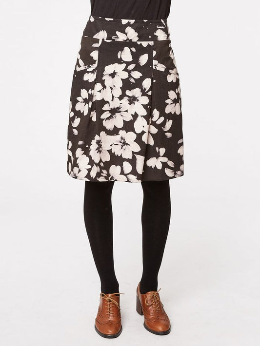 Jupe à fleurs blanches en tencel