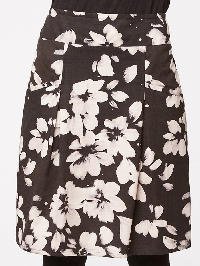 Jupe à fleurs blanches en tencel