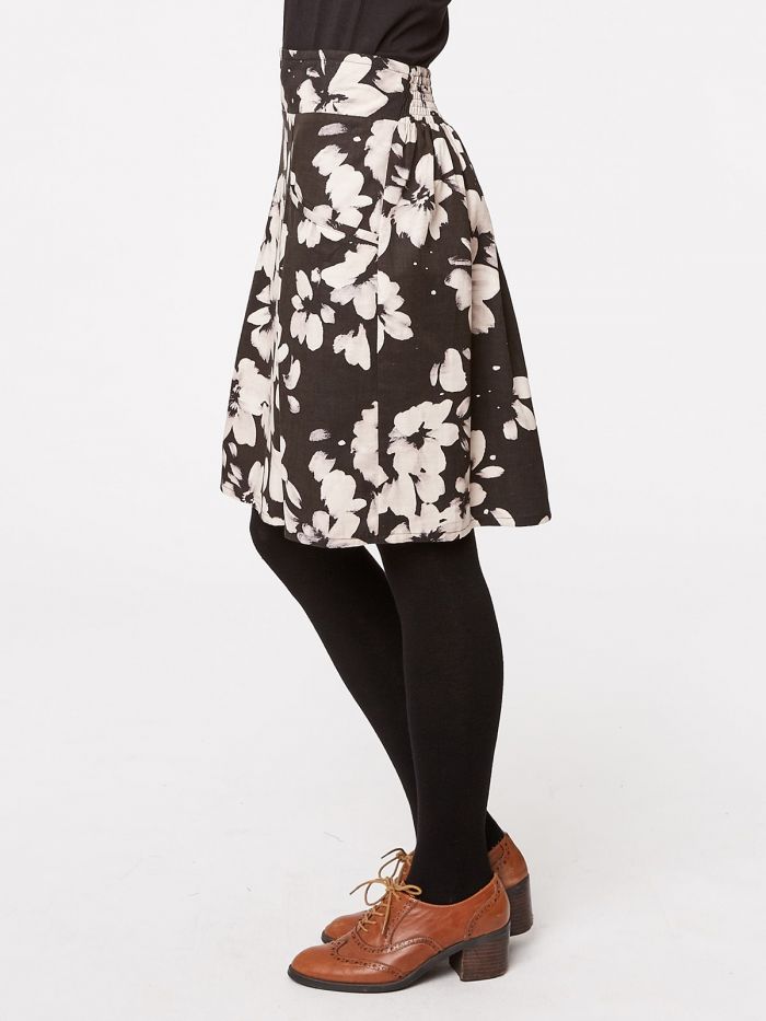 Jupe à fleurs blanches en tencel