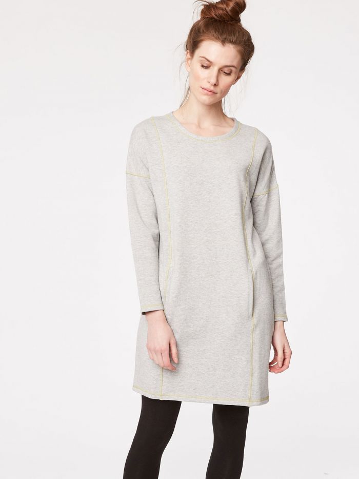 Robe gris chiné en bambou et coton