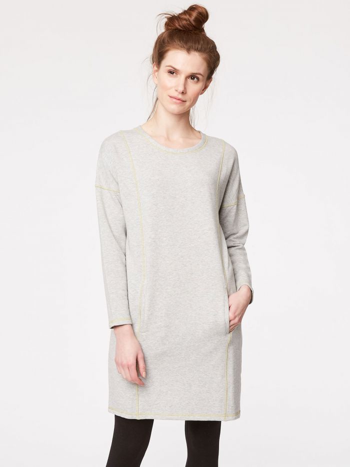 Robe gris chiné en bambou et coton