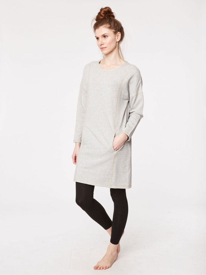 Robe gris chiné en bambou et coton