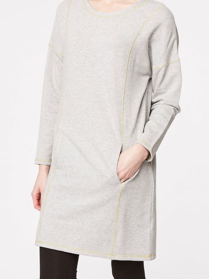 Robe gris chiné en bambou et coton