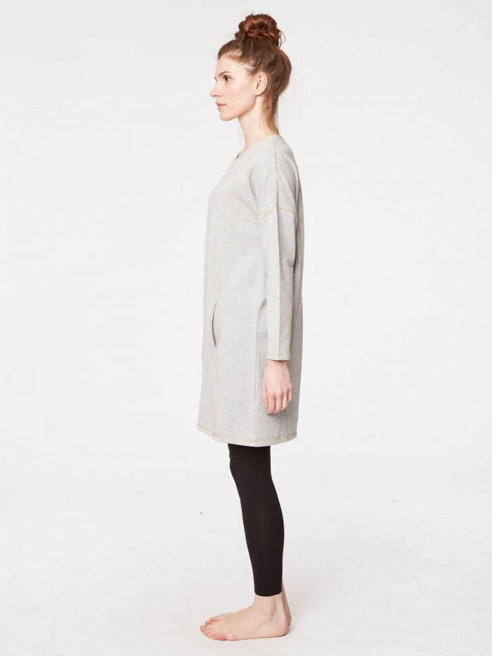 Robe gris chiné en bambou et coton