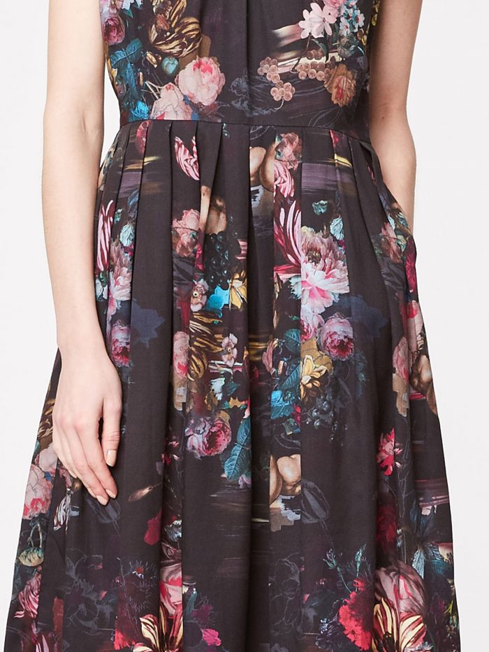 Robe à imprimés floraux en tencel