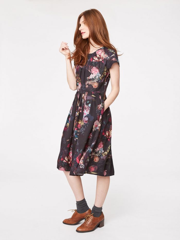 Robe à imprimés floraux en tencel