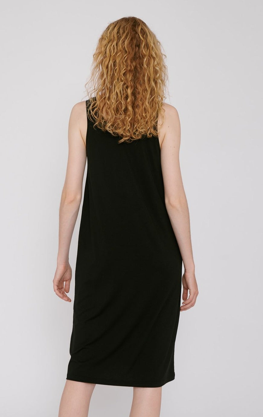 Robe noire légère en tencel - black