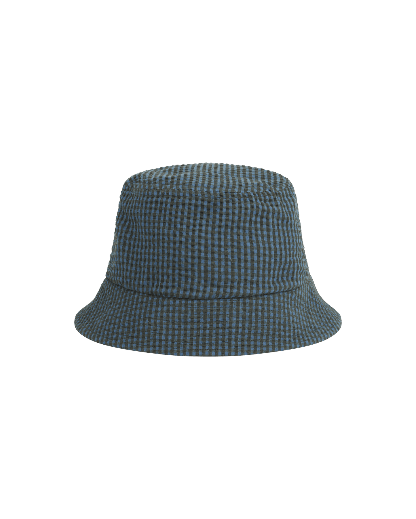 Bob en coton bio | Vert à motifs "bottle green checks seersucker yelle hat"