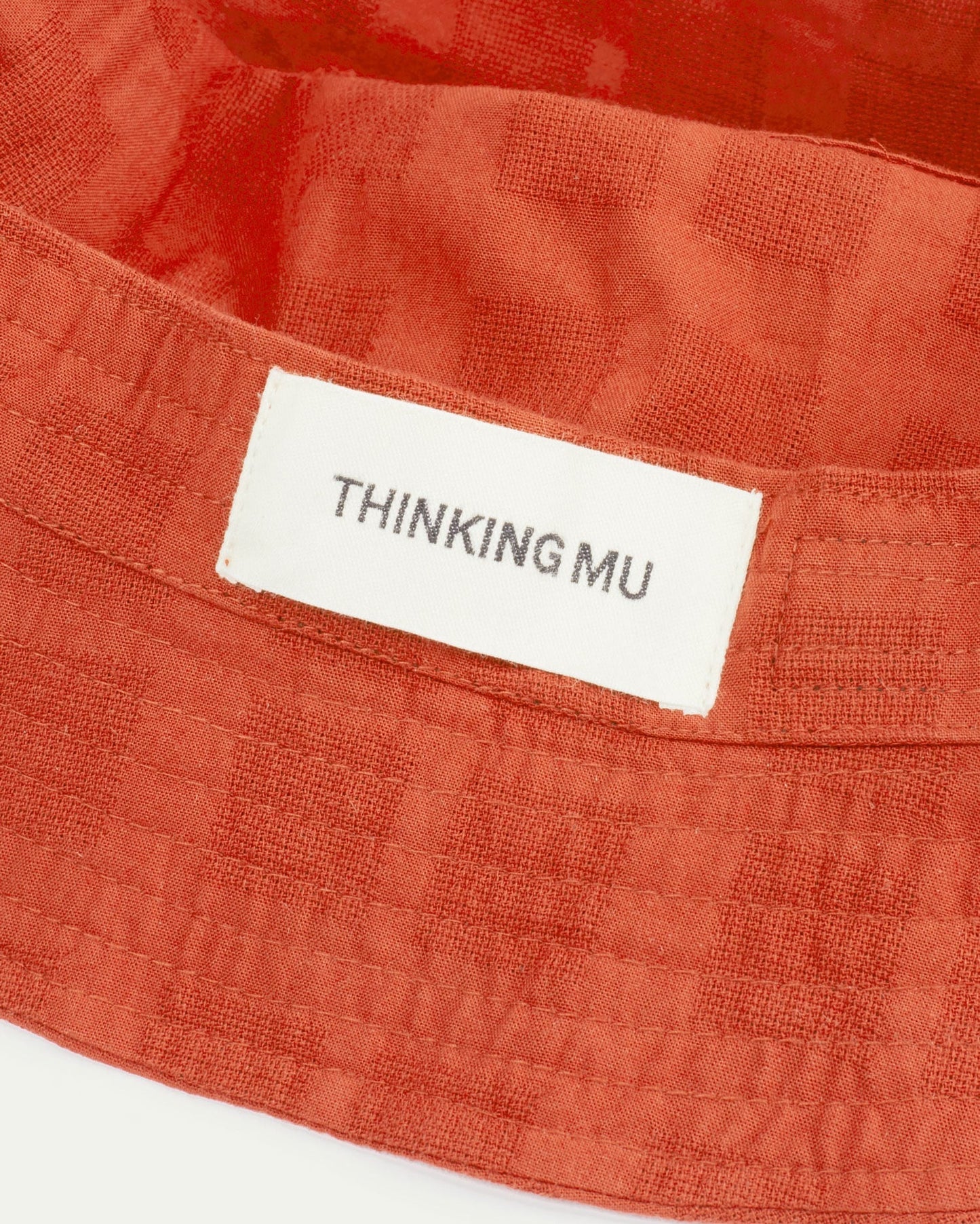 Bob en coton bio | Orange à motifs "orangered cuadrito yelle hat"